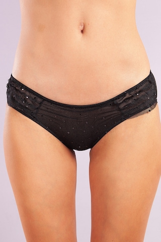 Golshan Galiana Mini Slip, Kadın Tül Transparan Siyah Külot Çok Renkli