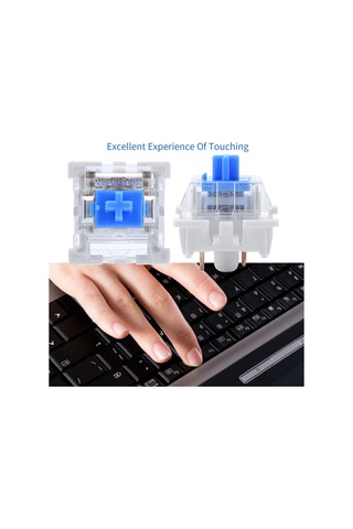 Yaozixa Mekanik Klavye Mavi Anahtar 10 Adet , Şeffaf Kasa Led Işığı İçin Uygun, Pcb Montajlı Gerçek Tuş Deneyimi, Kaliteli Malzeme Uzun Ömürlü