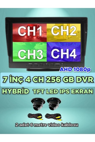 7 İnç Dvr Monitör 2 Adet Ahd 1080p Ultra Mini Kamera 150'' Lens