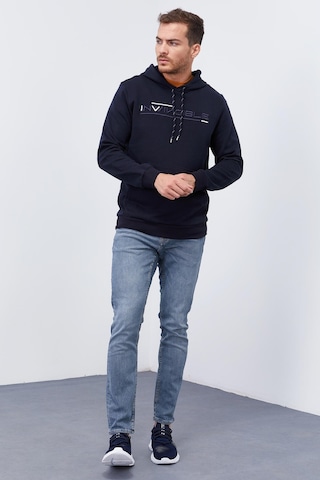 Tommy Life Lacivert Kanguru Cep Standart Kalıp Kapüşonlu Erkek Sweatshirt - 87883 Lacivert
