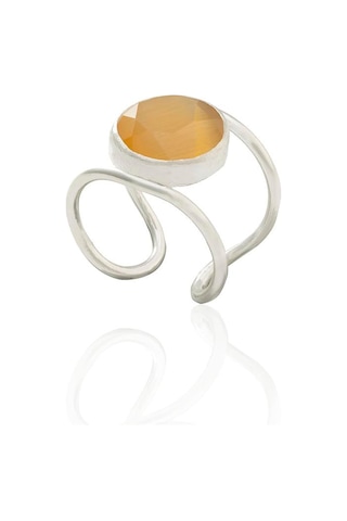 Kadir Jewellery 925 Ayar Gümüş Kaplama Zirkon Taşlı Kadın Minimal Yüzük Sarı