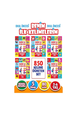 2-6 Yaş İlk Kelimelerim Seti 850 Kelime Öğreten 5 Kitap