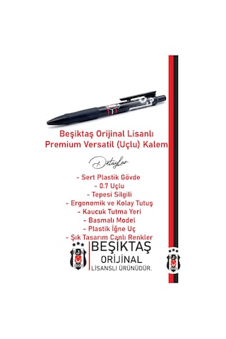 Beşiktaş Lisanslı Versatil Uçlu Kalem 0.7 Ahşap Kutulu 001
