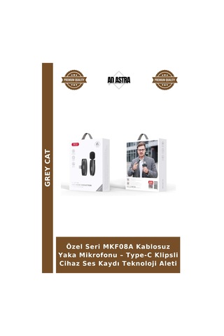Özel Seri Mkf08a Kablosuz Yaka Mikrofonu Type-c Klipsli Cihaz Ses Kaydı Teknoloji Aleti