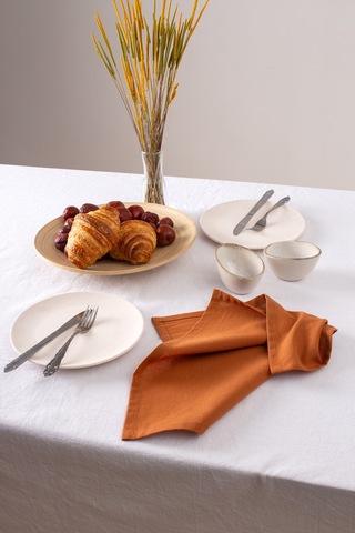 Wellstil Premium Keten Peçete 6'lı 40 x 40 Tarçın