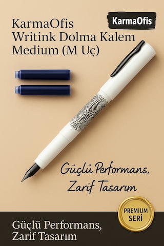 Writink Dolma Kalem Beyaz Medium M Uç Premium Yazı Diğer