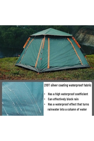 Andoutdoor 8 Kişilik Otomatik Kamp Çadırı Koyu Yeşil
