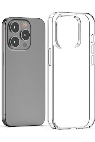 Apple Uyumlu iPhone 15 Pro Max Şeffaf Silikon Kılıf Esnek Darbe Emici Ultra İnce Şeffaf Telefon Koruyucu Kapak