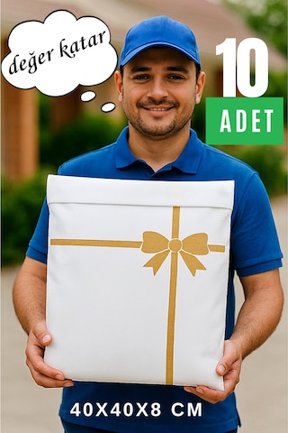 Yapışkanlı Hediye Ambalajı Hediye Paketi Hediye Çantası Nonwoven Bez Çanta Kargo Poşeti Şık Estetik Beyaz
