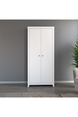 İnarch Dizayn Bled 2 Kapaklı Gardırop Şık Ve Minimalist Yatak Odası Dolabı Beyaz