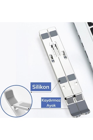 Ayarlanabilir Dizüstü Destek Tabanı Tamamen Katlanabilir Taşınabilir Laptop Yükseltici Sarı