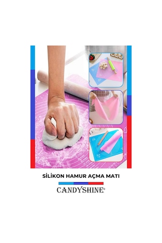 Silikon Renkli Hamur Açma Matı Büyük Boy 50x40cm