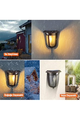 Greentech Güneş Enerjili Hareket Sensörlü, Cob Led Duvar Aplik / GT-SL18