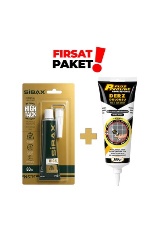 Pratik Tamir İkilisi - Sibax Güçlü Montaj Yapıştırıcı & Plus Proline Hazır Derz Dolgusu 380 Gr