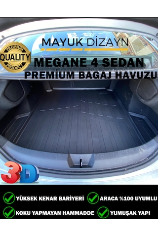 Renault Megane 4 Sedan 2016 Ve Üzeri Model Araca Özel 3d Bagaj H