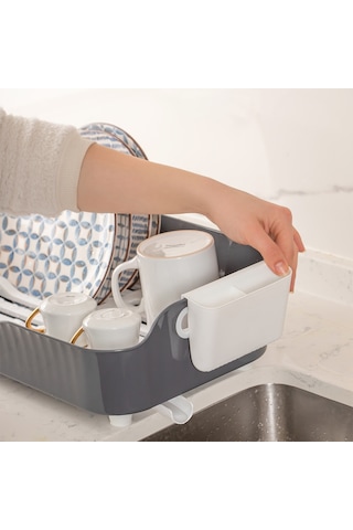 Porsima Akl-060 Gri Lüks Tabaklık Bulaşıklık Su Akıtma Kanallı Gri