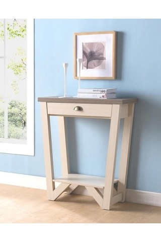 Ağaç Atölyesi Kenor Çekmeceli Ahşap Dresuar Beyaz - Ceviz