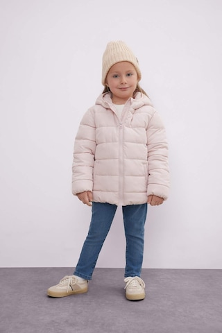 Defacto Kız Bebek Su İtici Beli Lastikli Kapüşonlu Şişme Mont C5317A524AUPN364 Pembe