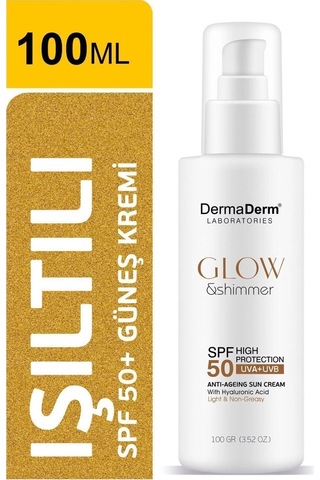 Dermaderm Glow Ve Shimmer Simli Güneş Kremi Spf 50 100 Gr - Işıltılı Yüksek Koruma