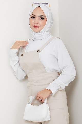 Gülru Cepli Gabardin Tulum 1587 - Bej Bej