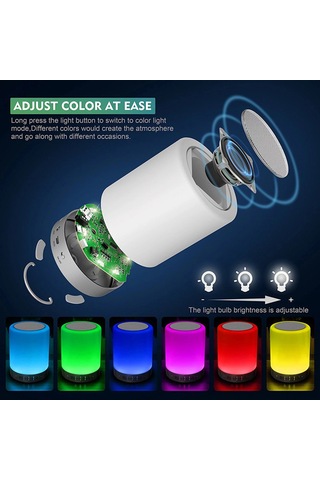 Springsun Cl-671 Multifonksiyonel Bluetooth Hoparlörlü Led Lamba - Dokunmatik Gece Aydını, Taşınabilir Müzik Çalar, Usb/tf Kart Desteği