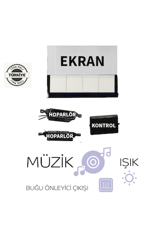 Ayna Arkası 220v Ekranlı Bluetooth Lu Çift Hoparlörlü Dokunmatik