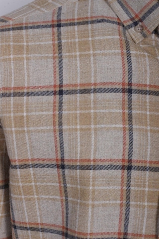 Erkek Gömlek Camel Uzun Kol Ekose Kareli Flanel Yün Tuşeli Slim Fit Düğmeli Yaka Shirt Ncs Jeans 7269-camel Camel