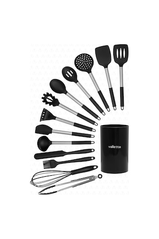 Valletta Mora 14 Parça Paslanmaz Çelik Silikon Uçlu Spatula Seti