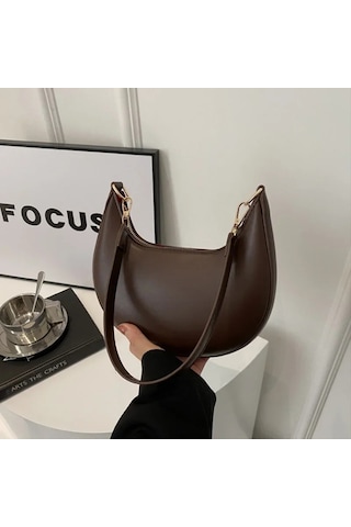 Yeni Moda High-end Ay Şeklinde Beyzbol Çantası Gösteren Lüks Kadın Tek Omuz Khaki 21x5x12.5cm Haki