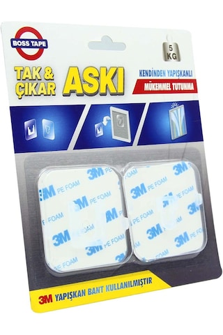 3M Yapıştırıcılı Tak Çıkar Yapılabilen Geçmeli Askı Beyaz