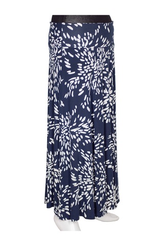 Barem Kadın Arzu Korsajlı 6 Parça Asimetrik Benekli Lacivert Etek Lacivert