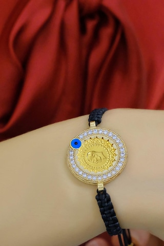 Ipli Çerçeveli Çeyrekli Bileklik Sarı Altın