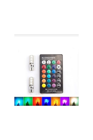Araçlar İçi Ve Dışı,motor Modelleri,ev Rgb Kumandalı Çakarlı 18 Renk 36 Walt Enerji Ampulleri Renkli