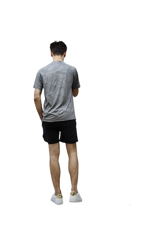 Nature The Brand Gri Kamuflaj Baskılı Reglan Kol Sporcu Tişört Gri