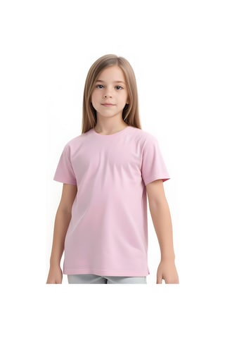 Fyk Kids Kız Çocuk Yuvarlak Yaka Penye T-shirt Pembe