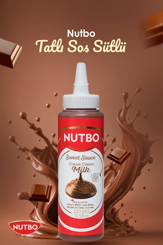 Nutbo Tatlı Sos Sütlü- Waffle& Krep& Pankek& Churros& San Sebastian& Kruvasan& Dondurma Sos 330 Gr