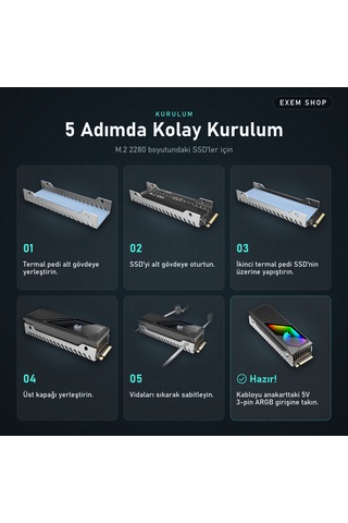 Fanlı Argb Ssd Soğutucu Siyah Renk Siyah - Argb