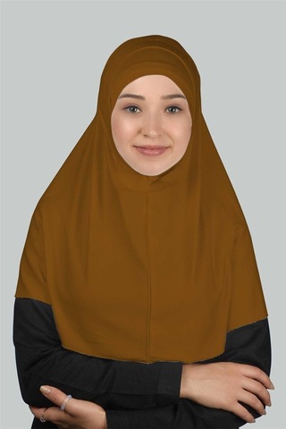 Altobeh İkili Set Pratik Eşarp Hazır Türban Ve Hijab Tesettür Bonesi Taba