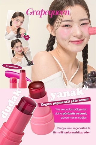 Elensilia Plush Jelly Yanak Ve Dudak Renklendirici Jel Tint Elensilia Plush Blush And Lip 03 Grape Queen