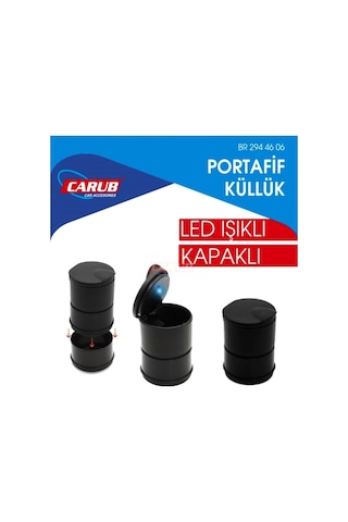 Oto Araç Torpido Işıklı Bardaklı Küllük