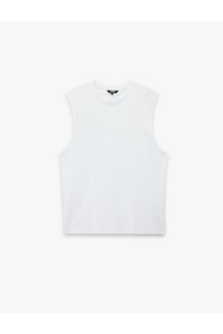 Koton Regular Fit Kolsuz Bisiklet Yaka Pamuklu Basic Atlet Beyaz 6sam30002mk Beyaz