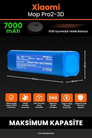 Vacuum Mop Pro2+ 3d Batarya 7000mah Stytj02zhm Süpürge Bataryası