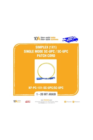Fiber Optik Simplex 1X1 Single Mode Sc-Upc / Sc-Upc Patch Cord