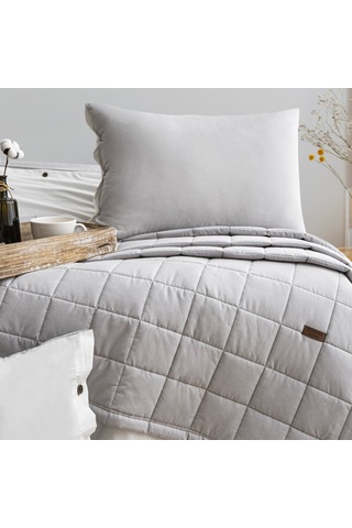 Schafer Home Soft Yatak Örtüsü Nevresim Seti 5 Parça-gri Gri