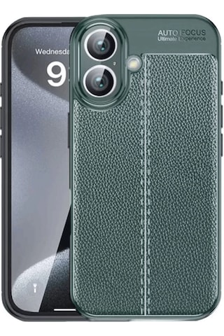 Newface  Apple  Uyumlu iPhone 16 Plus Kılıf Auto Focus Kapak - Koyu Yeşil