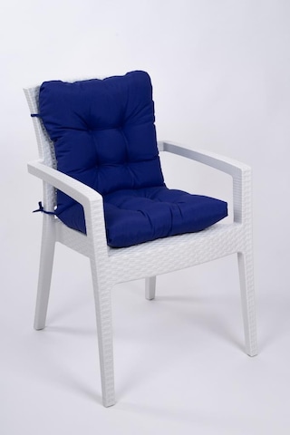 Neva Pofidik Saks Mavisi Arkalıklı Sandalye Minderi Özel Dikişli Bağcıklı 44x84 Cm Saks Mavi
