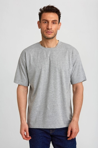 Bisse Basic Oversize Gri Melanj Erkek T-shirt Ts2410n24199 D55-1 Gri Melanj