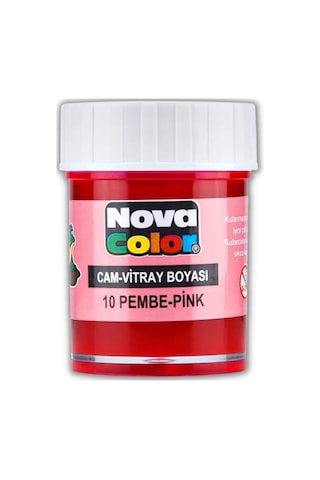 Pembe Cam Boyası Vitray Boyası 25 ML 1 Adet Nova Color Su Bazlı P Pembe