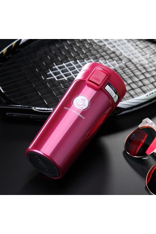 Kırmızı Premium Seyahat Kahve Kupa Paslanmaz Çelik Termos Bardak Bardak Termos Termos Bardak Su Şişesi