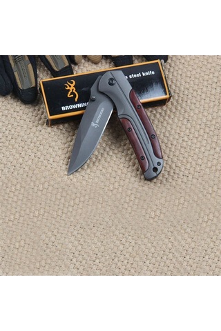 Kişiye Özel Gerber Serisi Avcı Tip Kamp Çakısı 21 Cm - Ahşap Sap Çok Renkli